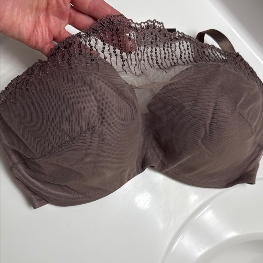 Soma NWT Lace Trim cocoa Brown Bra Bridget